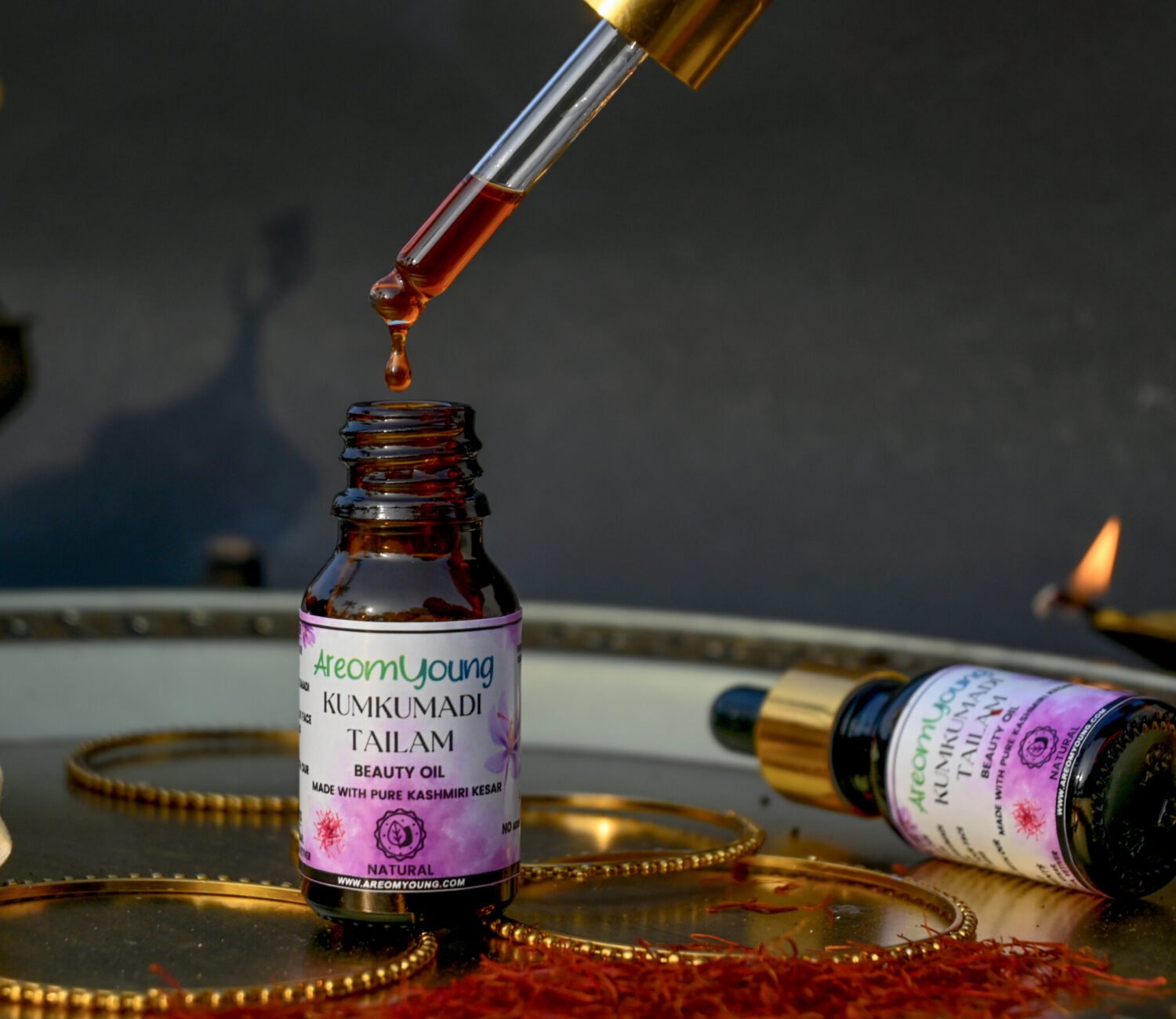 Areomyoung Kumkumadi Oil – Ayurvedic Saffron & Sandalwood Facial Elixir for Glowing Skin