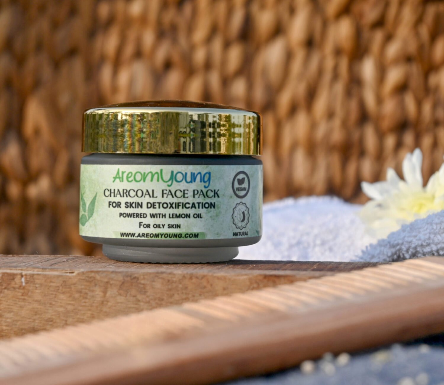 Areomyoung Charcoal Face Pack – Detoxifying Mask with Activated Charcoal, Neem, and Lemon Oil