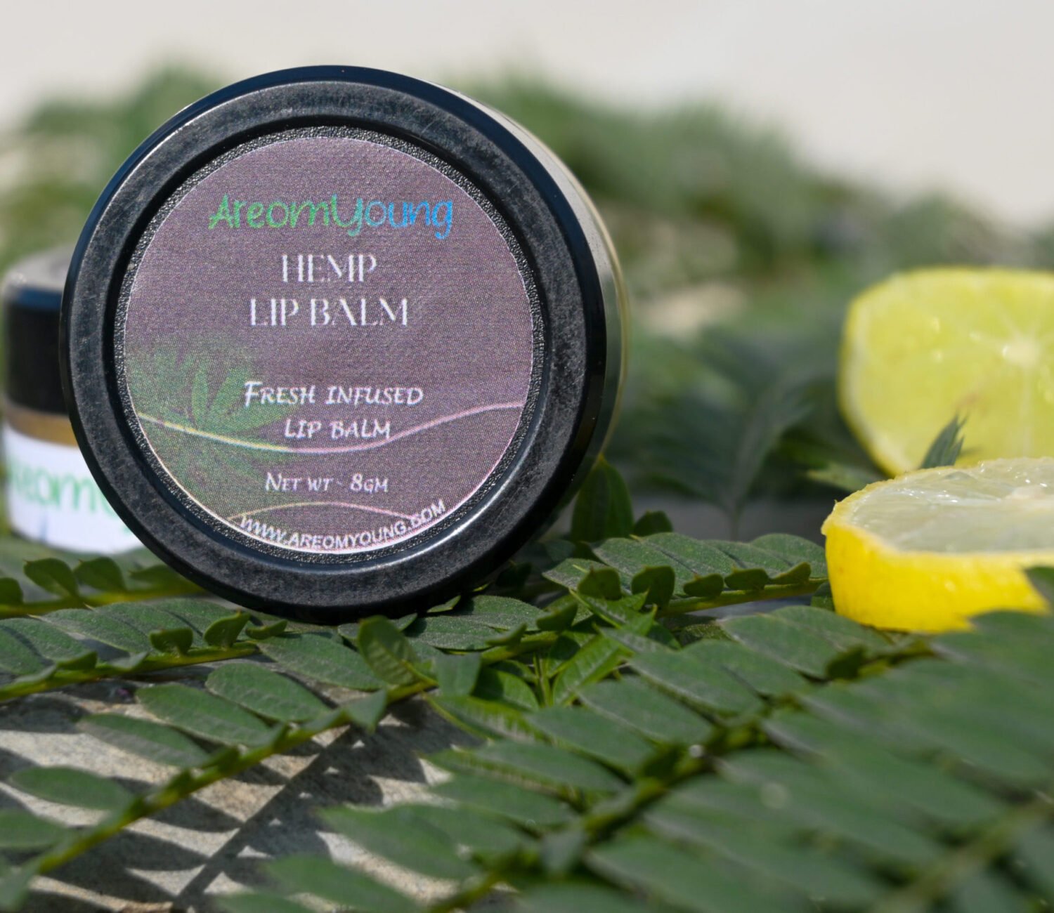 Areomyoung Hemp Lip Balm with hemp seed oil and lemon essence