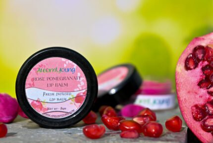 Areomyoung Rose Pomegranate Lip Balm with rose and pomegranate extracts for soft hydrated lips