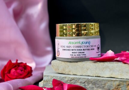 AreomYoung Rose Skin Corrector Cream natural night cream enriched with shea butter and rose, suitable for all skin types, paraben-free and vegan